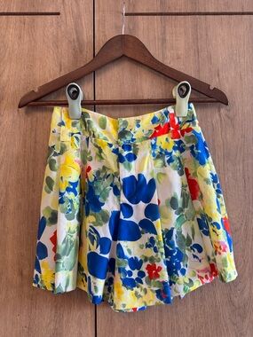 Alice + Olivia Multicolor Floral Pleated Shorts Womens Size XS